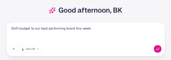 Asking ViVV AI to shift budget to the best performing brand